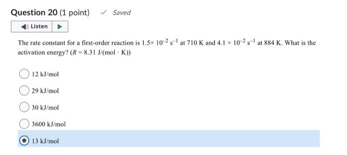 Solved The rate constant for a first-order reaction is | Chegg.com