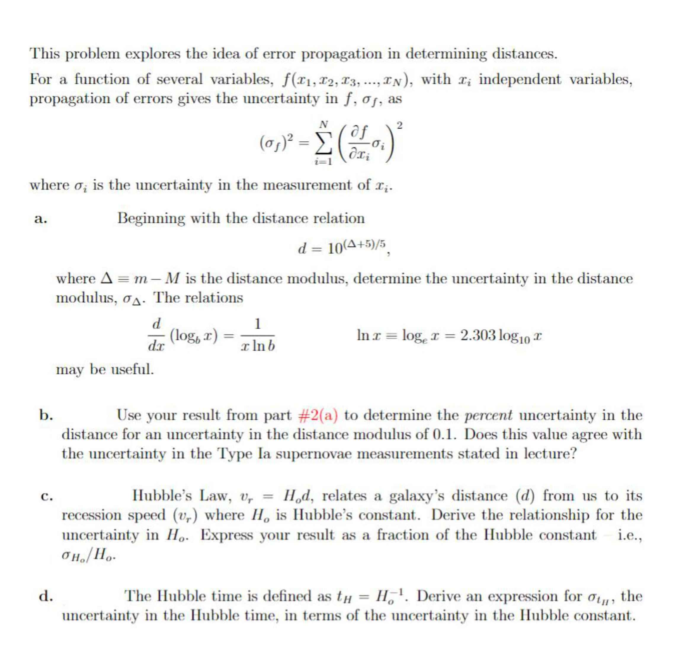 Solved This problem explores the idea of error propagation | Chegg.com
