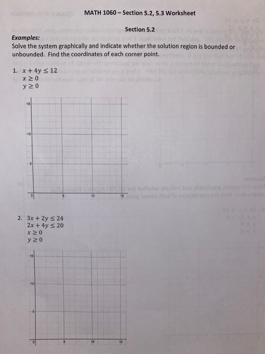 Solved MATH 1060 - Section 5.2, 5.3 Worksheet Section 5.2 | Chegg.com ...