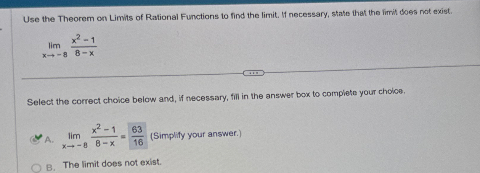 Solved Use the Theorem on Limits of Rational Functions to | Chegg.com
