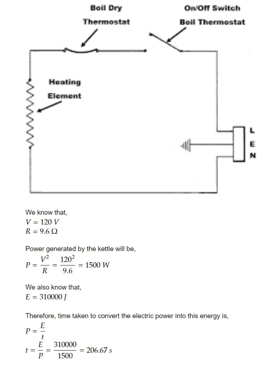 Electric kettle wiring diagram connection 
