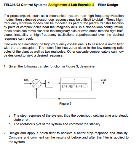 Solved TEL306/03 ﻿Control Systems Assignment 2 ﻿Lab Exercise | Chegg.com