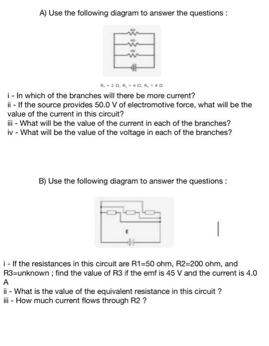 Solved A Use The Following Diagram To Answer The Questions