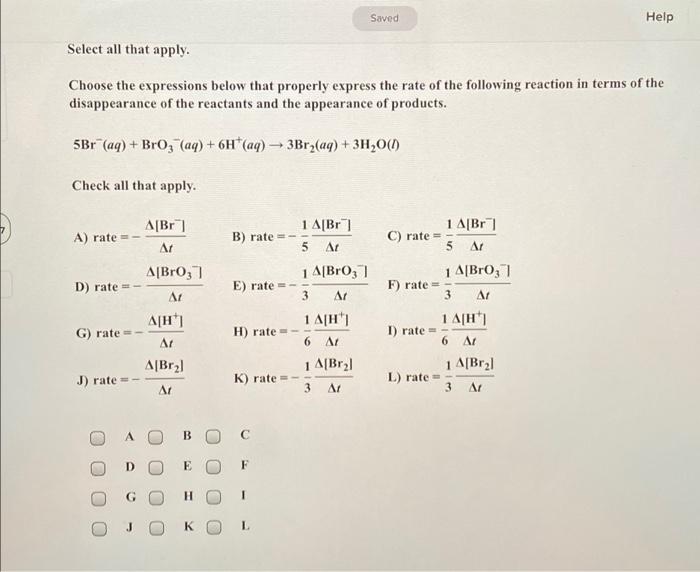 Solved Saved Help Select all that apply. Choose the | Chegg.com