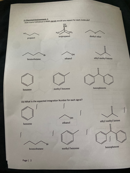 Solved 1) Chemical Environment 1 How many individual MNMR