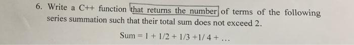 Solved 6. Write a C++ function that returns the number of | Chegg.com