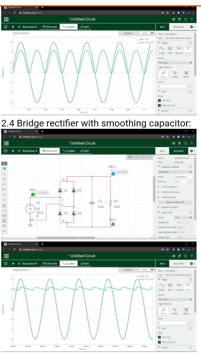 half wave and full wave rectifier experiment discussion