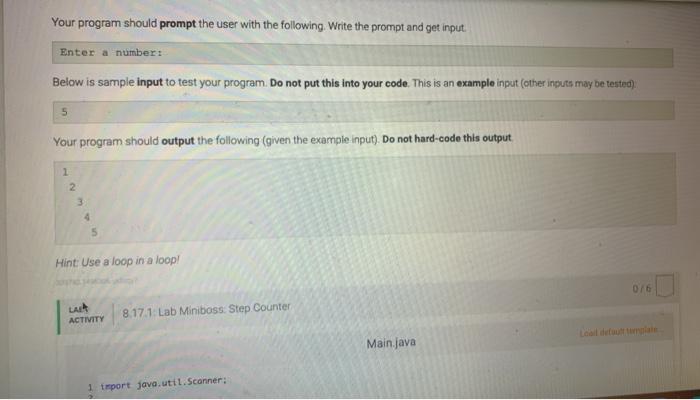 Solved Your program should prompt the user with the | Chegg.com