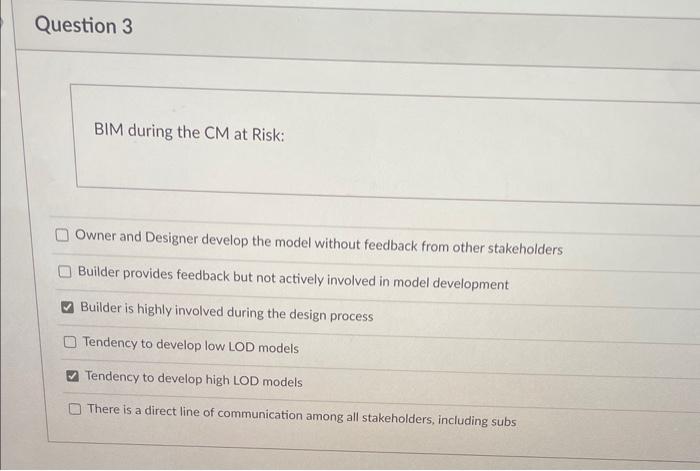 BIM during the CM at Risk: Dwner and Designer develop | Chegg.com