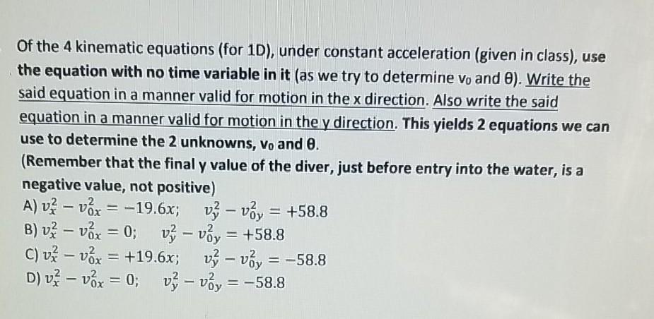 1d kinematic equations