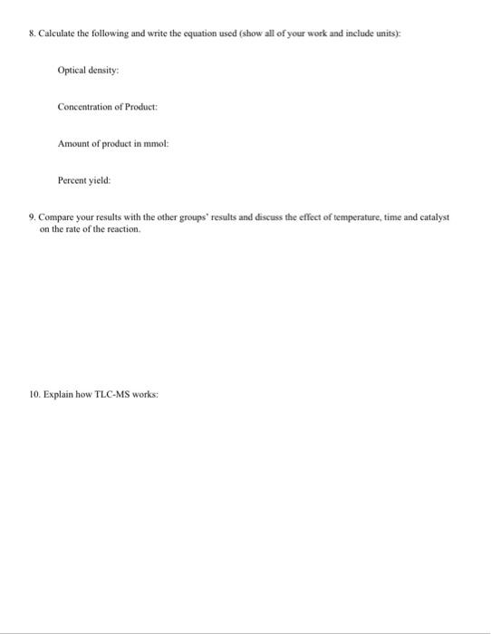 esterification experiment questions and answers