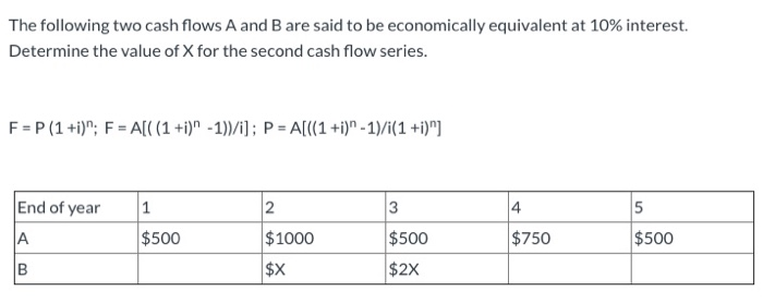 Solved The Following Two Cash Flows A And B Are Said To Be | Chegg.com