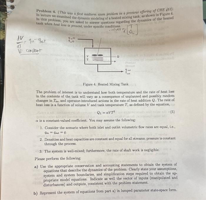 Solved Problem 4. (This was a first midterm exam problem in | Chegg.com