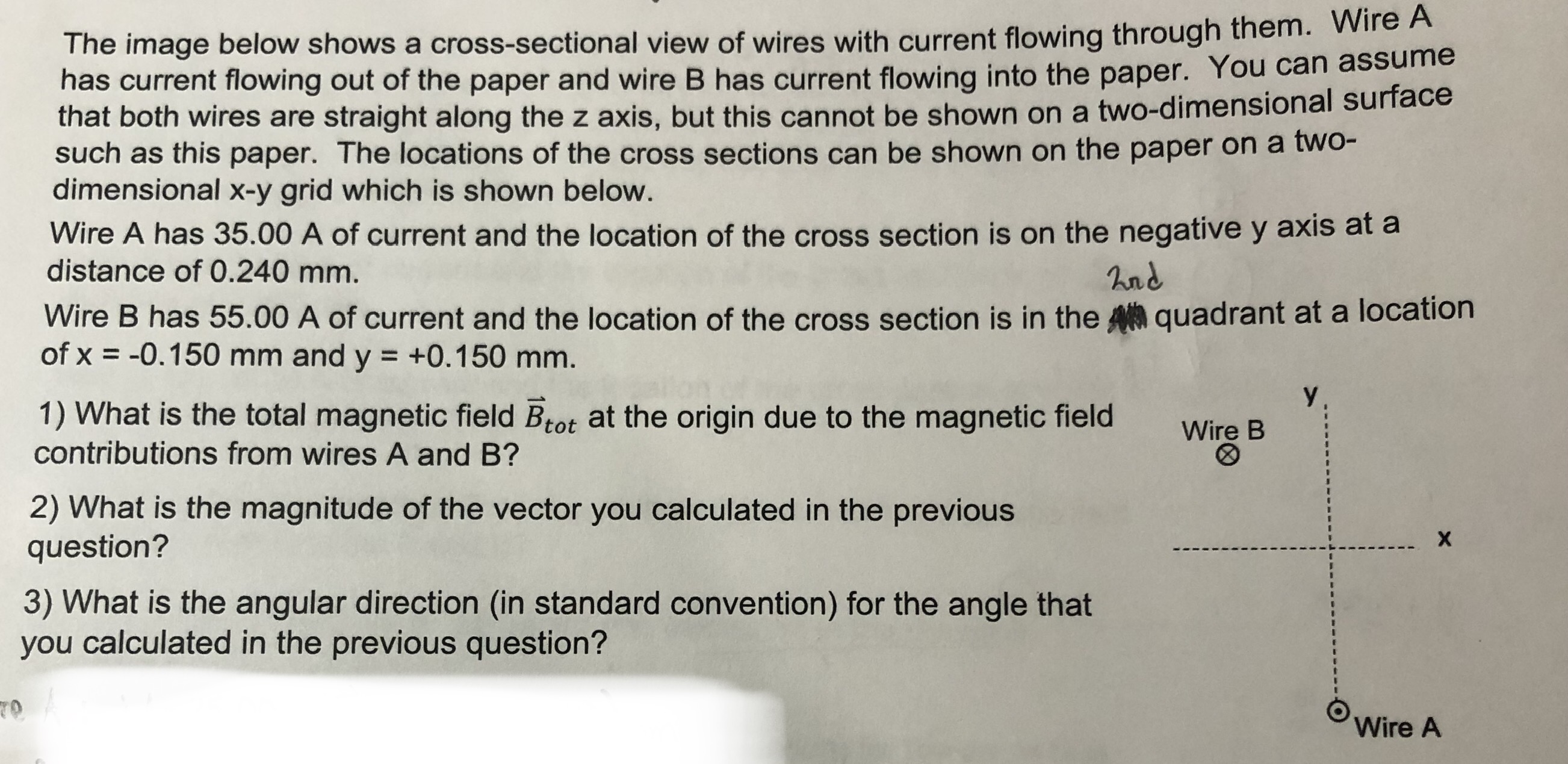 Solved In order to find the total magnetic field vector at | Chegg.com