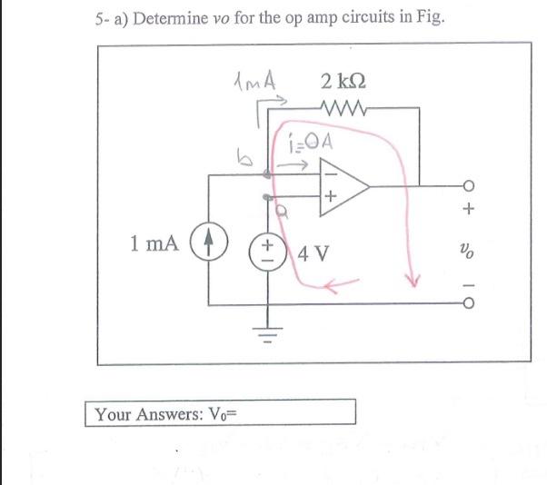 Solved 5-a) Determine Vo For The Op Amp Circuits In Fig. | Chegg.com