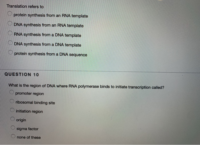 translation is the synthesis of rna from a dna template