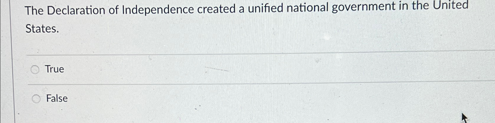 Solved The Declaration of Independence created a unified | Chegg.com