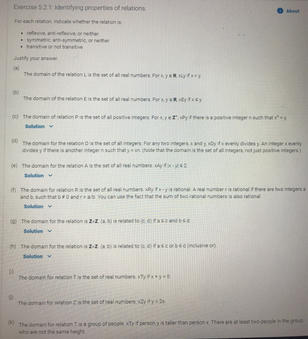 Solved About Exercise 5.2.1: Identifying properties of | Chegg.com