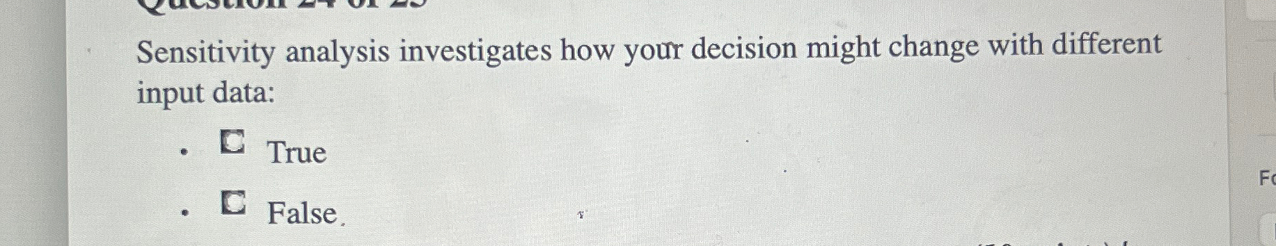 Solved Sensitivity Analysis Investigates How Your Decision | Chegg.com