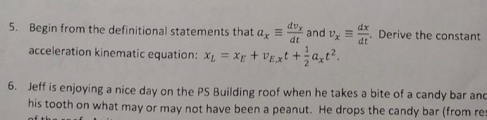 Solved x and vx = x Derive the constant 5. Begin from the | Chegg.com