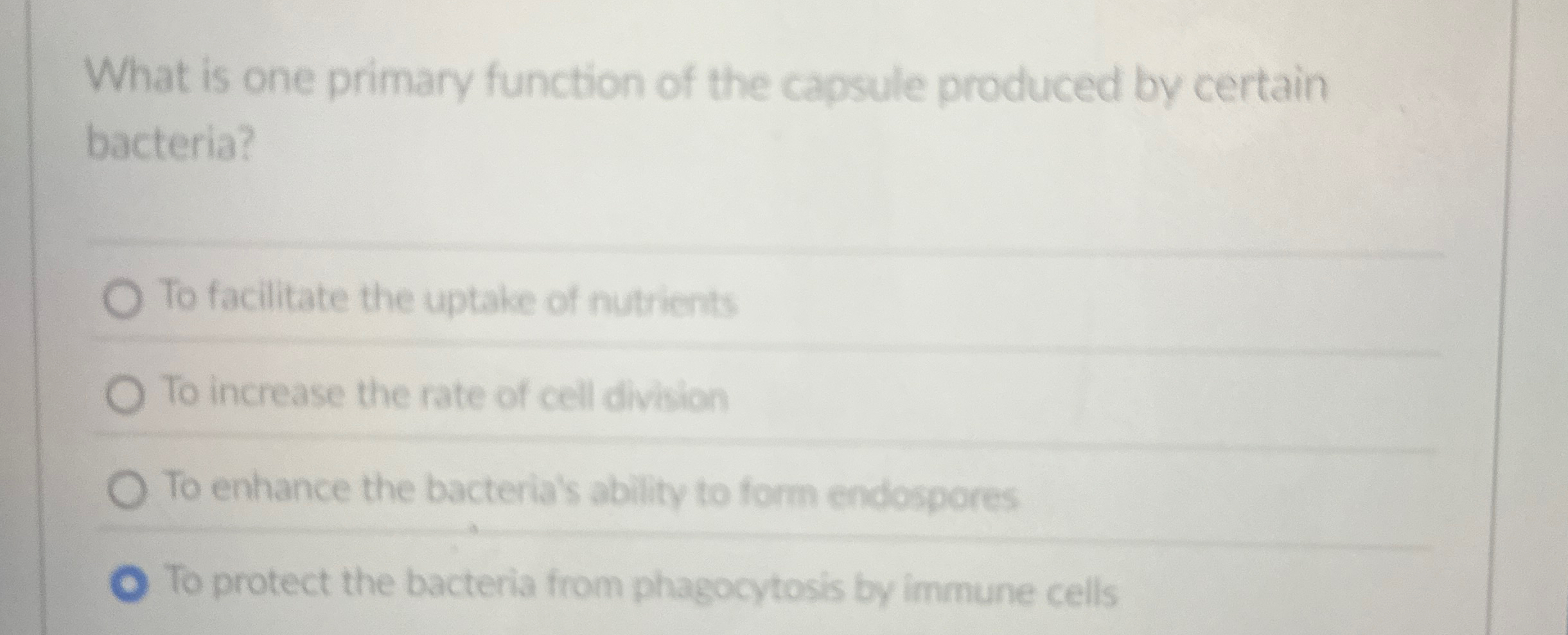 Solved What is one primary function of the capsule produced