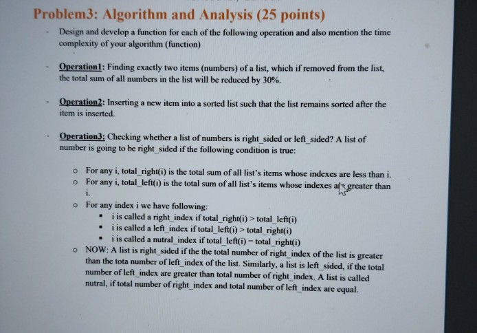 Solved Problem3 Algorithm And Analysis 25 Points Desig Chegg Com