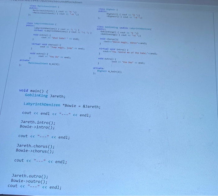 Solved given the 4 classes below along with main what is | Chegg.com