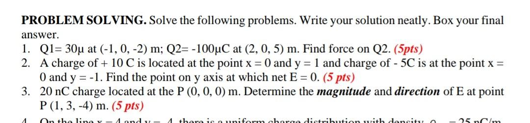 Solved PROBLEM SOLVING. Solve the following problems. Write | Chegg.com