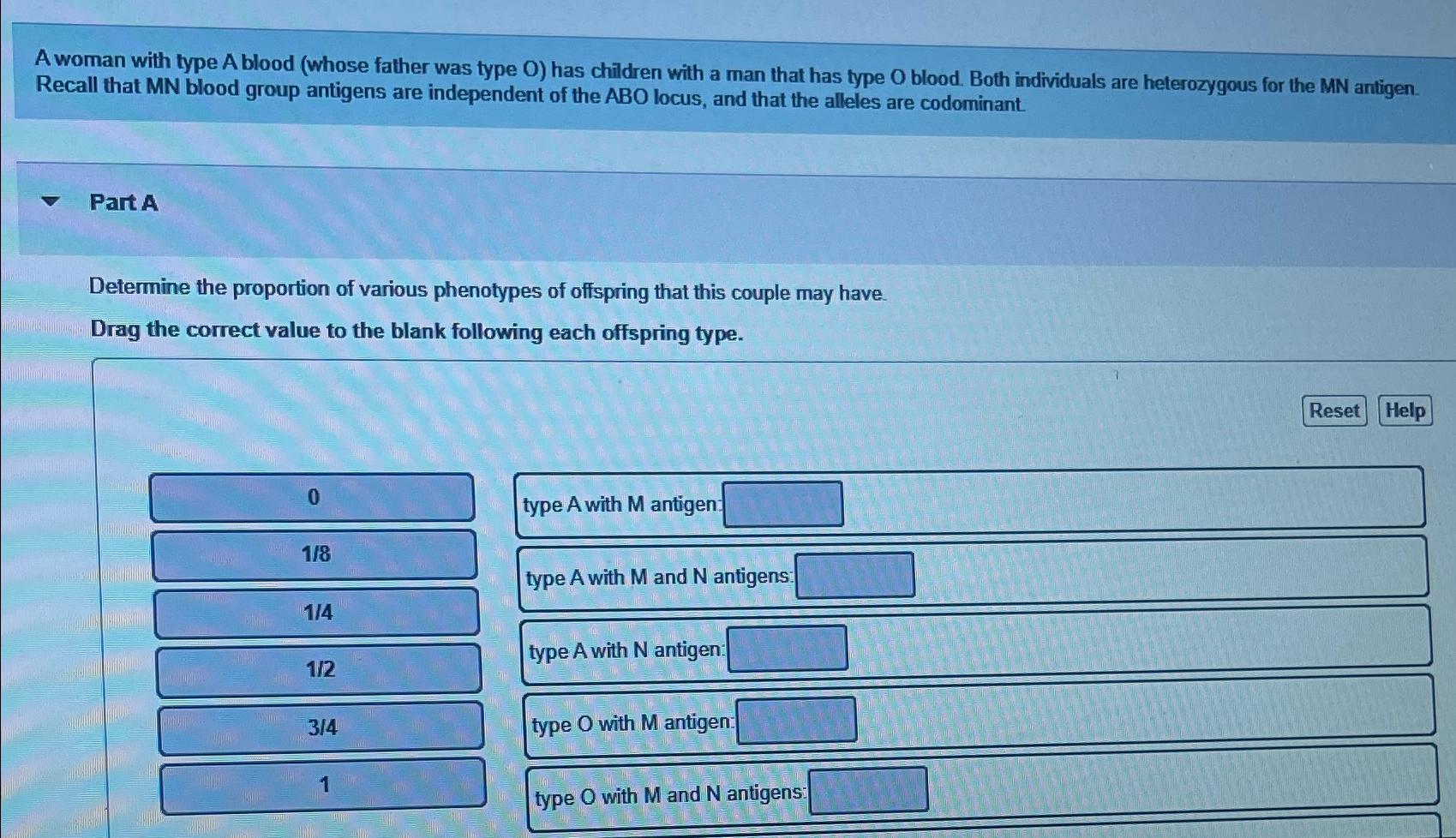Solved A woman with type A blood (whose father was type O)