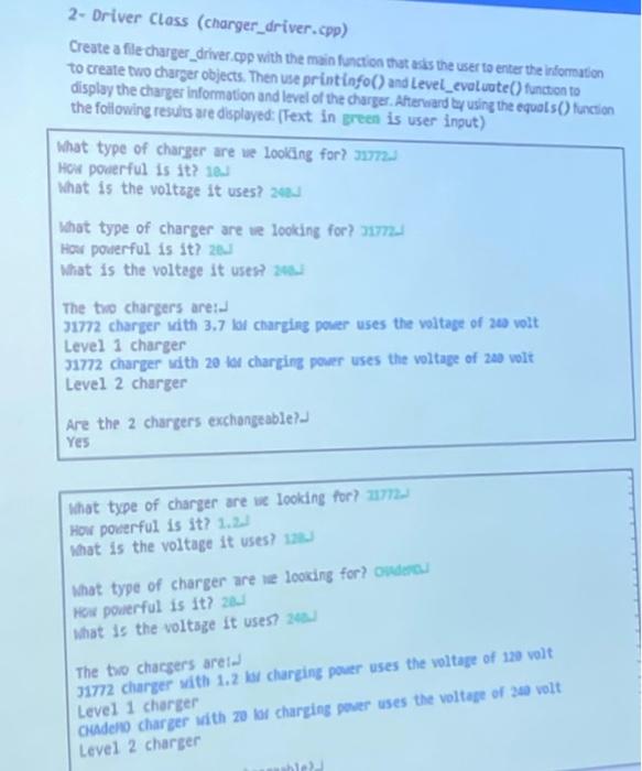 Solved What do I do? 1. Put the class definition in Charger,