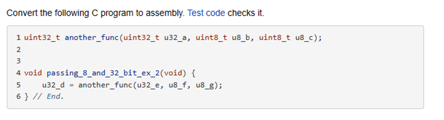 Solved Convert the following C ﻿program to assembly. Test | Chegg.com