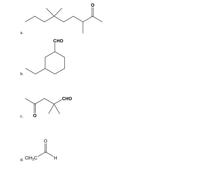 Solved o a. CHO b. CHO oxi C. d. CIH,C H | Chegg.com