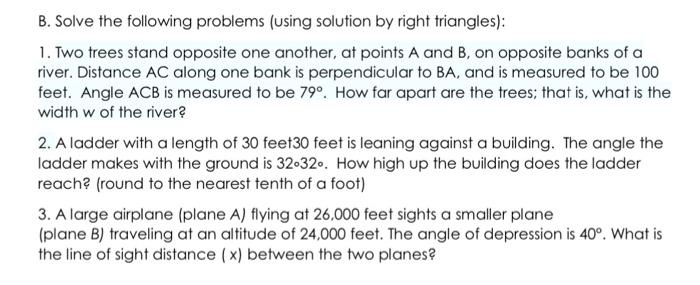 Solved B. Solve the following problems (using solution by | Chegg.com