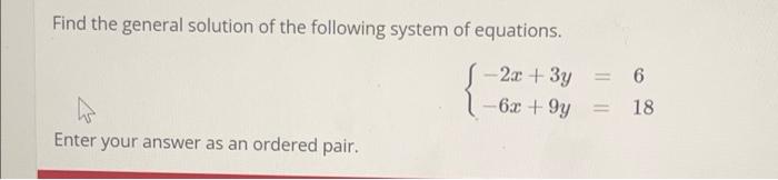 Solved Find The General Solution Of The Following System Of | Chegg.com