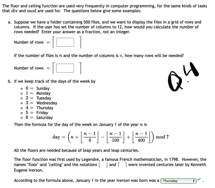 Solved Express The Fact That 46 Divided By 11 Is 4 With A Chegg