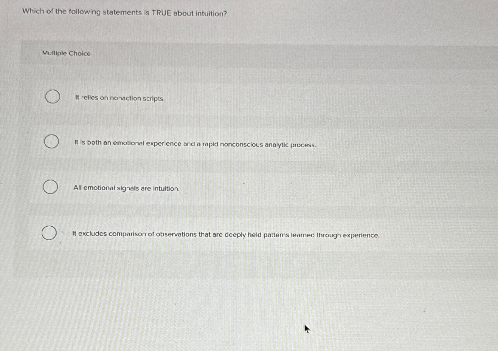 Solved Which of the following statements is TRUE about | Chegg.com
