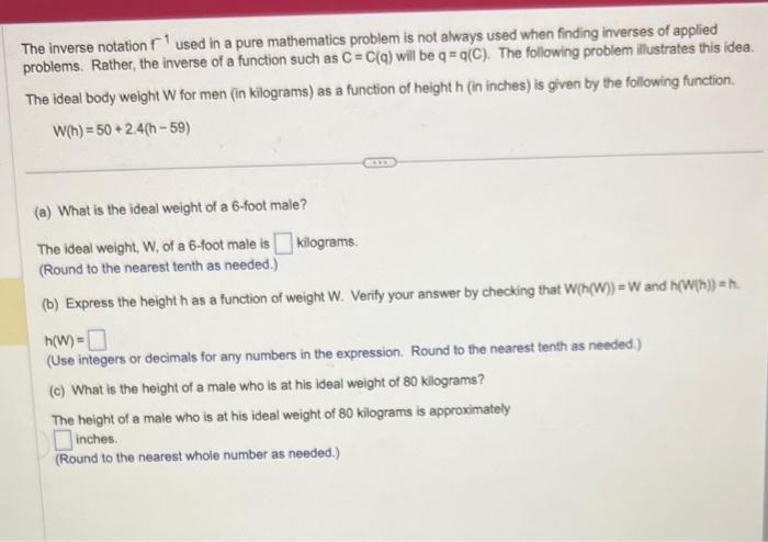 Solved The inverse notation f−1 used in a pure mathematics | Chegg.com