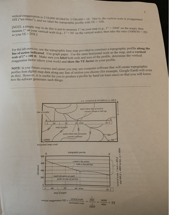 Solved GEOL 3324 homework exercise 2 - Topographic Profiles | Chegg.com
