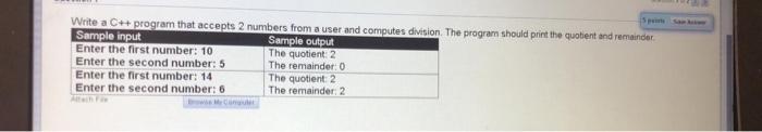 Solved Write a C++ program that accepts 2 numbers from a | Chegg.com