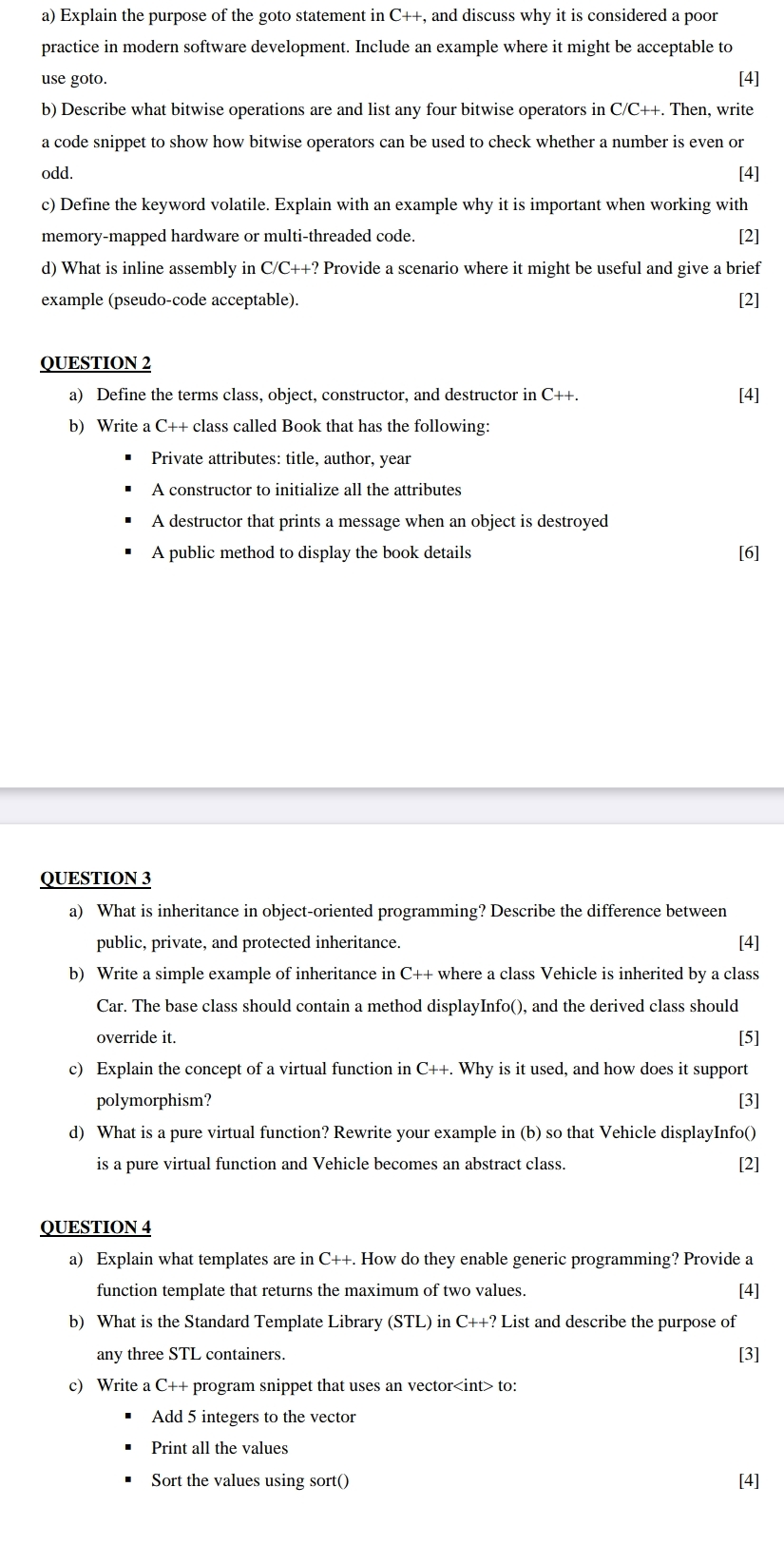 Solved a) ﻿Explain the purpose of the goto statement in C++, | Chegg.com