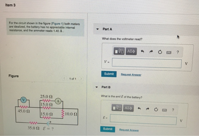 Solved Item 3 For the circuit shown in the figure (Figure 1) | Chegg.com