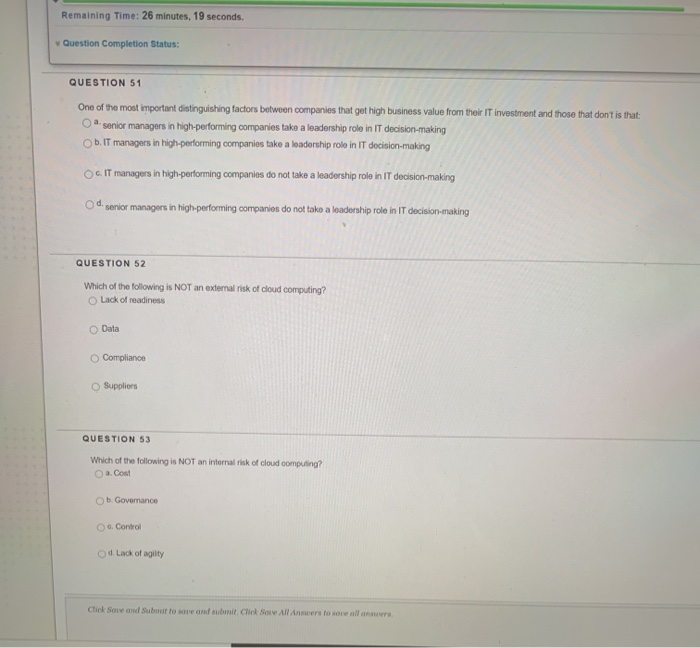 Solved Question Completion Status: QUESTION 50 Which of the | Chegg.com