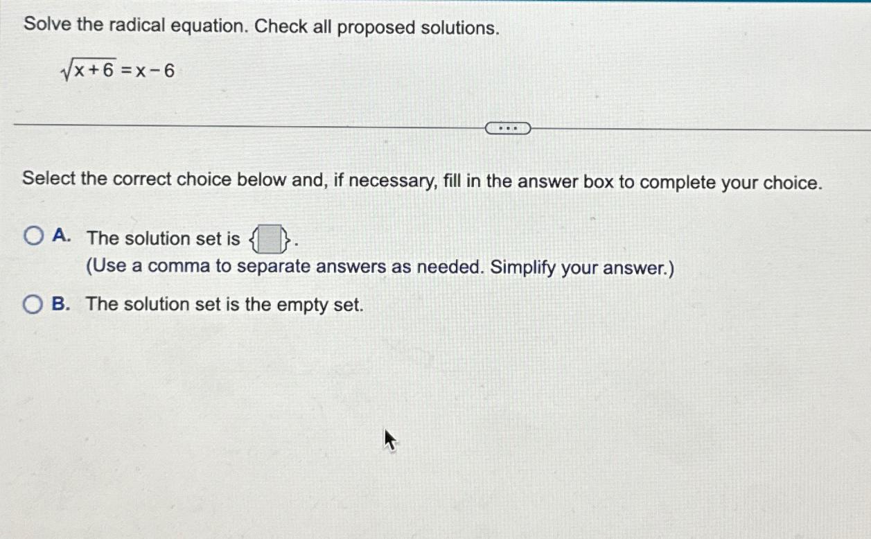 Solved Solve the radical equation. Check all proposed | Chegg.com