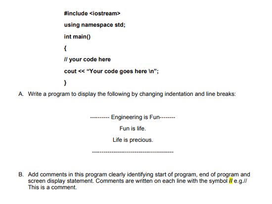 Solved #include using namespace std; int main() { Il your | Chegg.com
