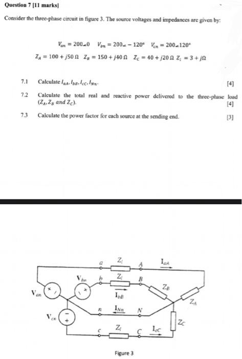 Solved Consider The Three-phase Circuit In Figure 3. The | Chegg.com