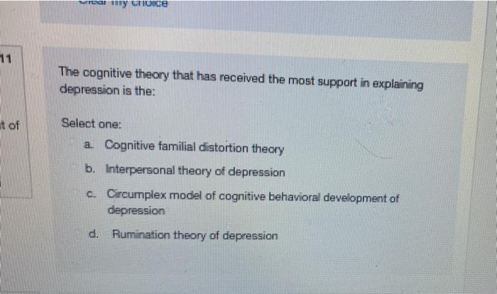 The cognitive approach to explaining online depression