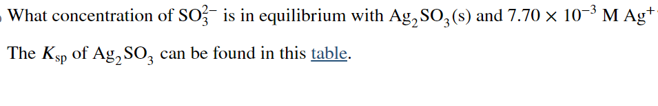 Solved What concentration of SO32- ﻿is in equilibrium with | Chegg.com