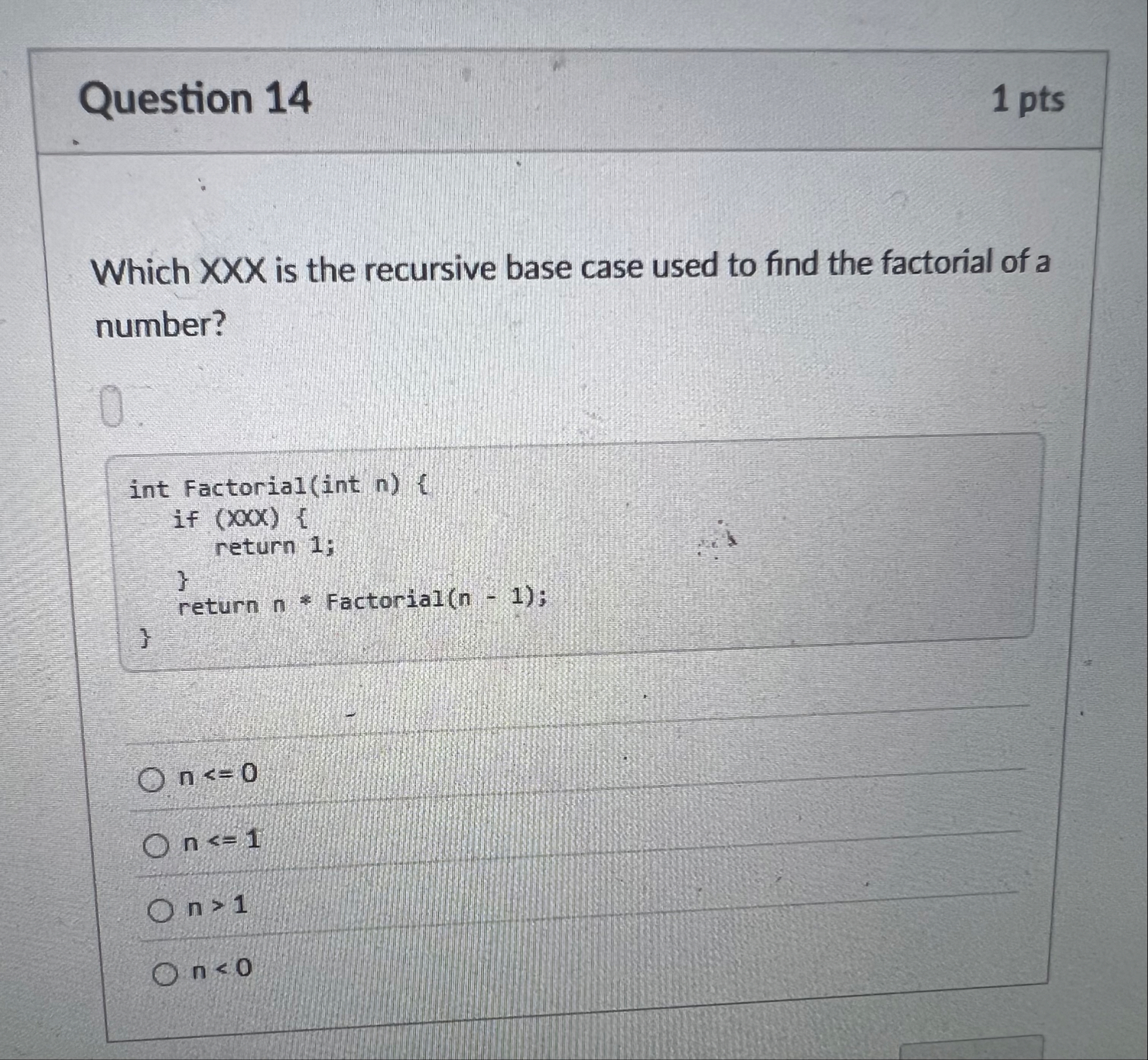 Solved Question 141 ﻿ptsWhich xxx ﻿is the recursive base | Chegg.com