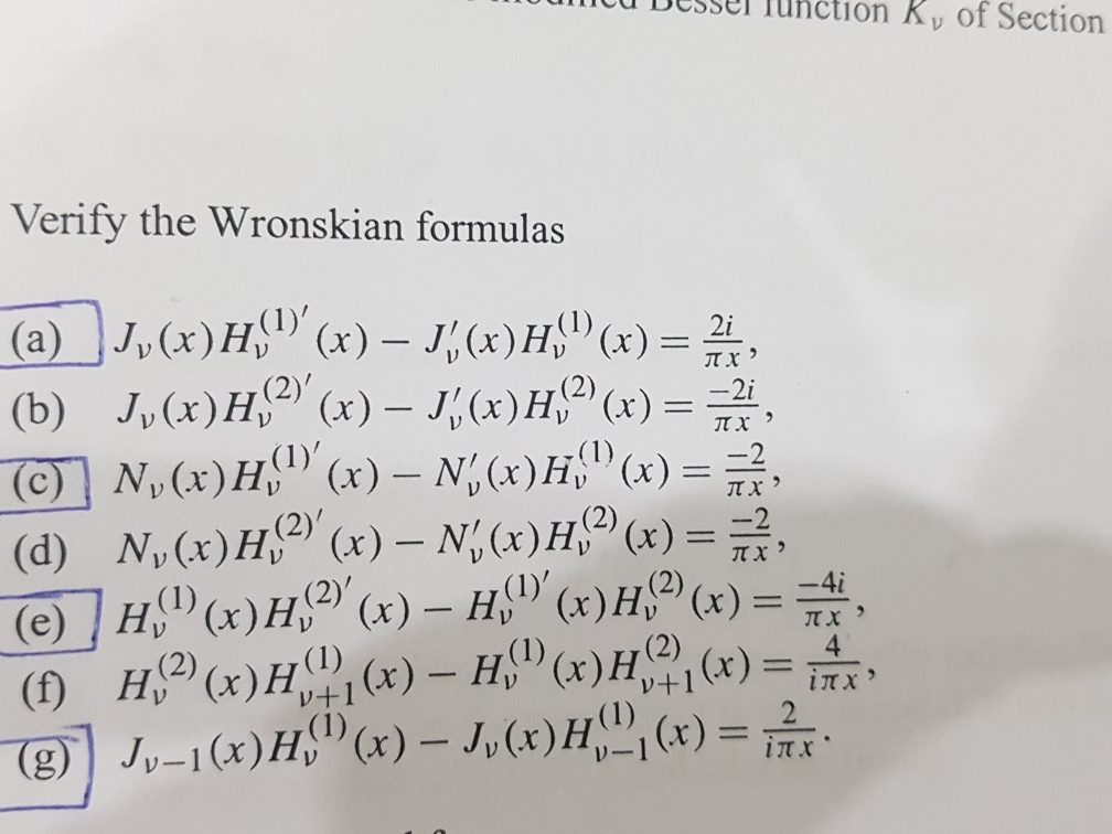 Tunction Ky Of Section Verify The Wronskian Formul Chegg Com