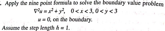 Solved Apply the nine point formula to solve the boundary | Chegg.com